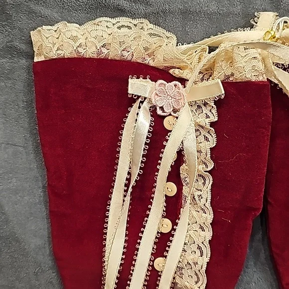 Vintage R. Dakin Stockings Christmas Victorian Boots Lace 1986 - Picture 2 of 9